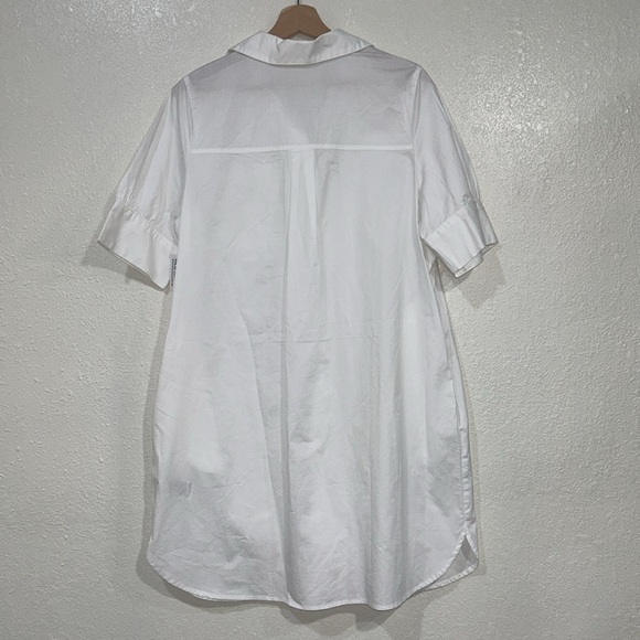OLD NAVY WOMENS SHIRT DRESS WHITE SHORT SLEEVE Sz MD NEW - Picture 2 of 11